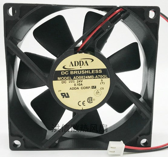 ADDA AD0824MB-A70GL 24V 0.1A 2.4W 2wires Cooling Fan - Original New ADDA AD0824MB-A70GL 24V 0.1A 2.4W 2wires Cooling Fan - Original New